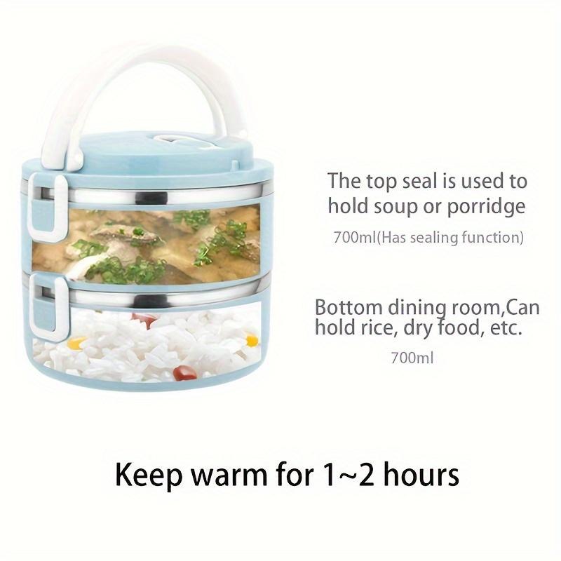 1pc Lunch Boxes, Double-layer Stainless Steel Bento Box, Insulated Food Storage Container With Lid, For Office, School, Camping And Picnic