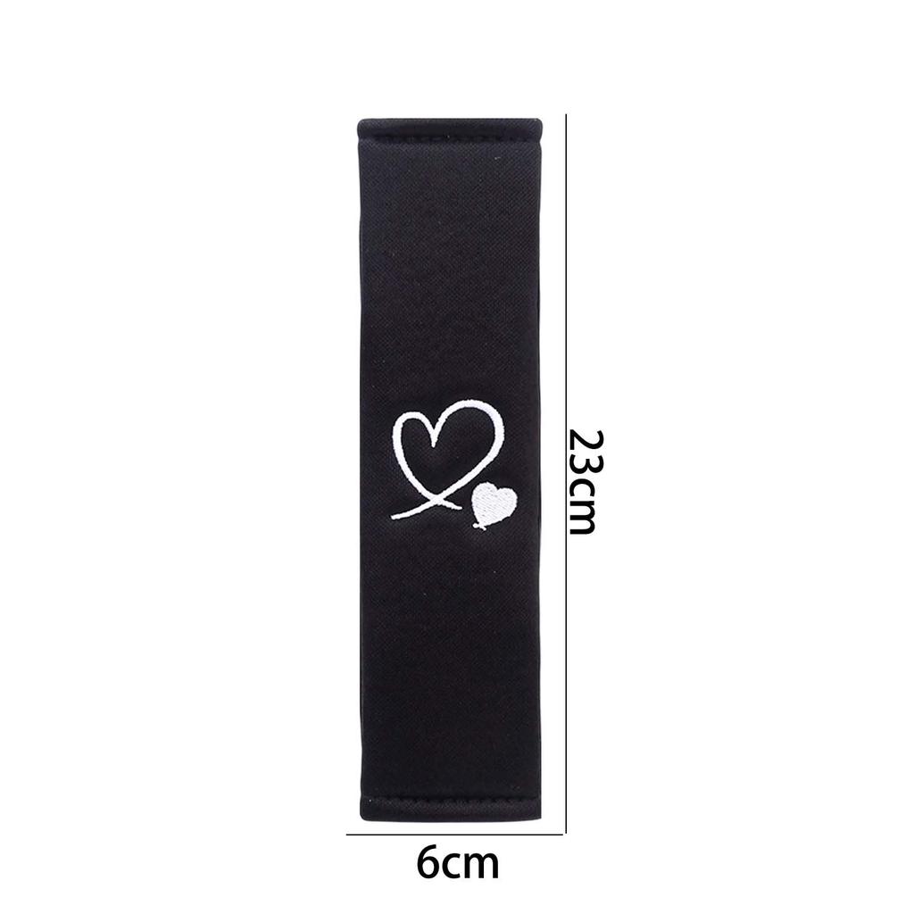 Cute Heart Seat Belt Cover Shoulder Pad for Women Girl Comfortable Shoulder Protector Universal Car Accessories with Embroidery