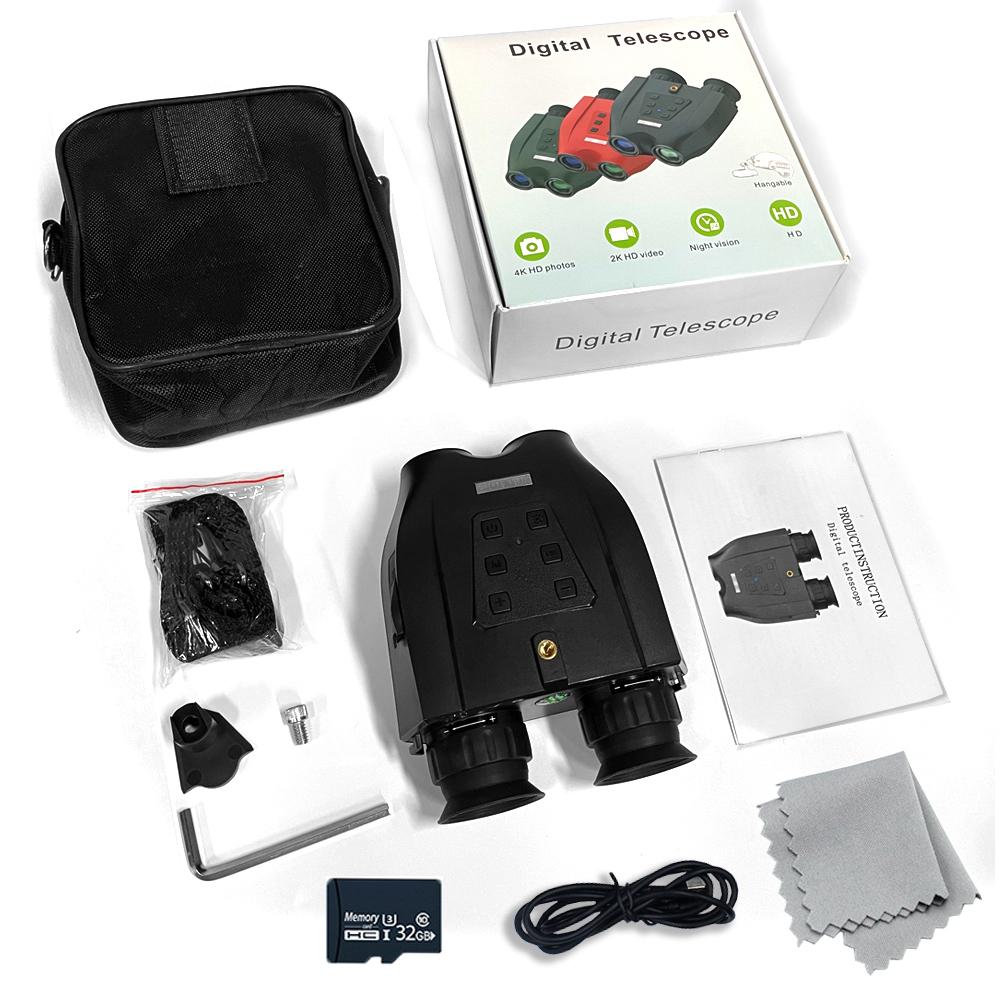 Dt99 48mp 2,5k Uhd 3d kikare Teleskop Huvudmonterad 8x digital zoom 300m infraröd nattseende kamera för jakt