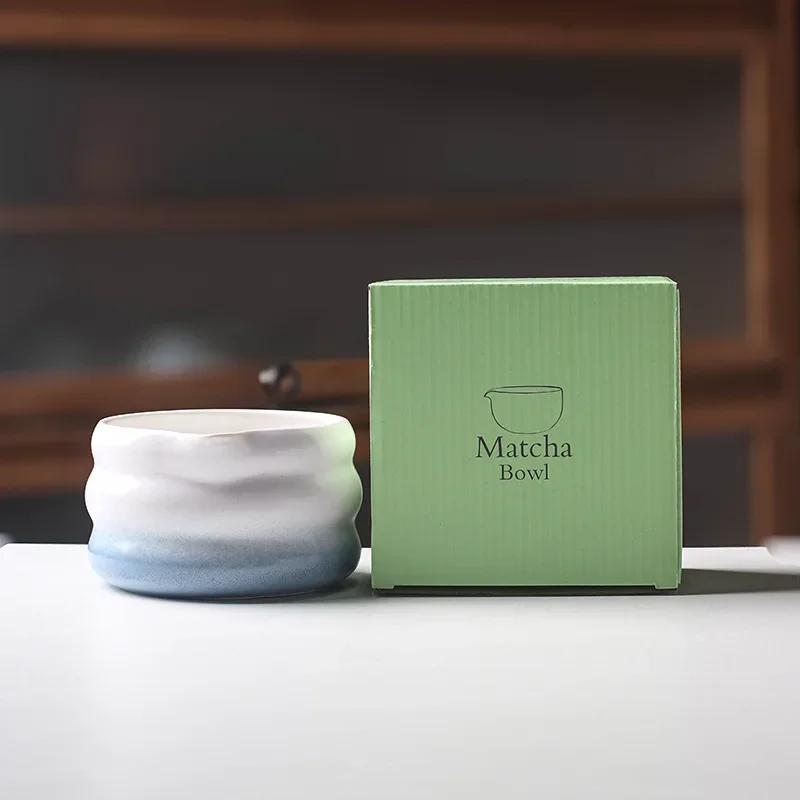 

1-2Pieces Traditional Japanese Matcha Bowl and Whisk Holder Tea Bowl with Pouring Spout for Office Table Tea Ceremony Party Gift