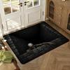 3D Optical Illusion Skull Pit Doormat Thickened Absorbent Non-Slip Floor Mat Bedroom Living Room Door Mat Flannel Rug