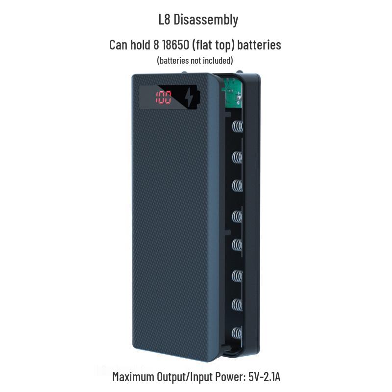 Detachable 8-Section 18650 Battery Charger with Digital Display DIY Kit