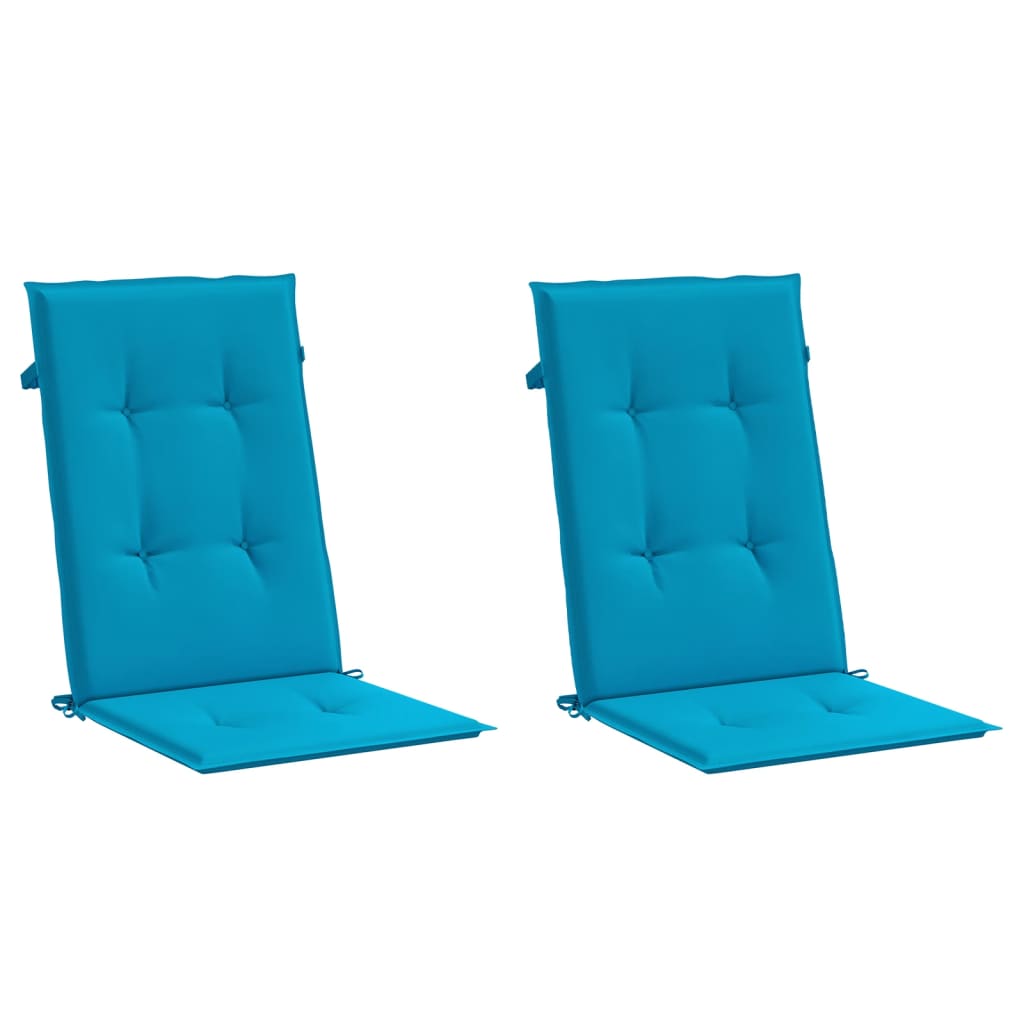 Garden Chair Cushions for High Back Chairs 2 Pcs Blue 120 X 50 X 3 Cm Fabric