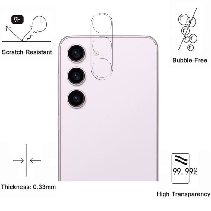 Camera Protection - Phonillico - Samsung Galaxy S23-S23+ - Tempered Glass - Pack of 2 - Scratch-resistant