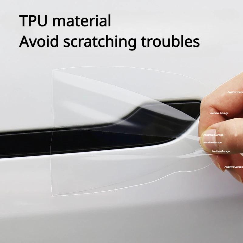 For Tesla Model 3 Y Juniper 2021-2025 Door Handle Scratch Protector-Inverted Door Handle Paint Protective TPU Film Car Clothing