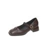 Design Office Lady Pumps Shoes Casual Thick Heel Buckle 2025 Spring Autumn Female Square Toe Mary Jane Shoes