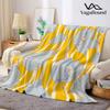 Blue Poppy Striped Flannel Blanket Perfect for Sofa Office Bed Travel Sleep Read Relax Camping Four Season Use