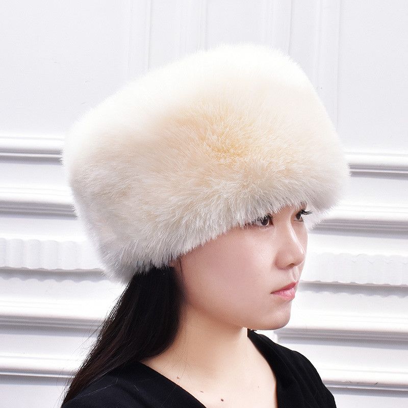 Winter Mink Cotton Hat for Men and Women Fox Fur Hat Imitation Rabbit Fur Thick Warm Dome Mongolian Hat