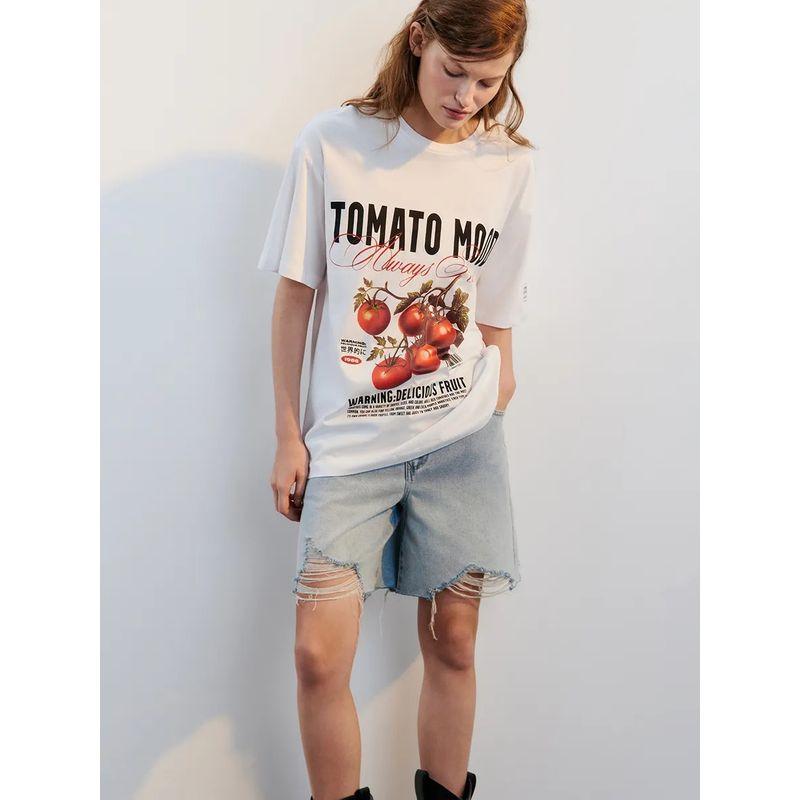 Western Style New Fashion Loose Casual Print Short Sleeve Cotton T-shirt Top Printed T-shirt Top