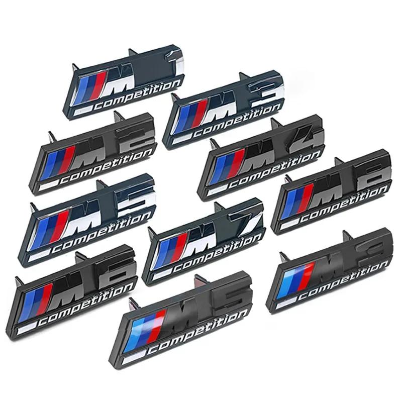 3D Car Front Grille Emblem For BMW M1 M2 M3 M4 M5 M6 M7 X1 X2 X3 X4 X5 X6 X7 M Competition LOGO Car Styling Decor Accessories