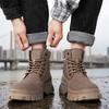 Men's Ankle Boots Genuine Leather Short Boots Retro Snow boots Warm Casual Plush Shoes
