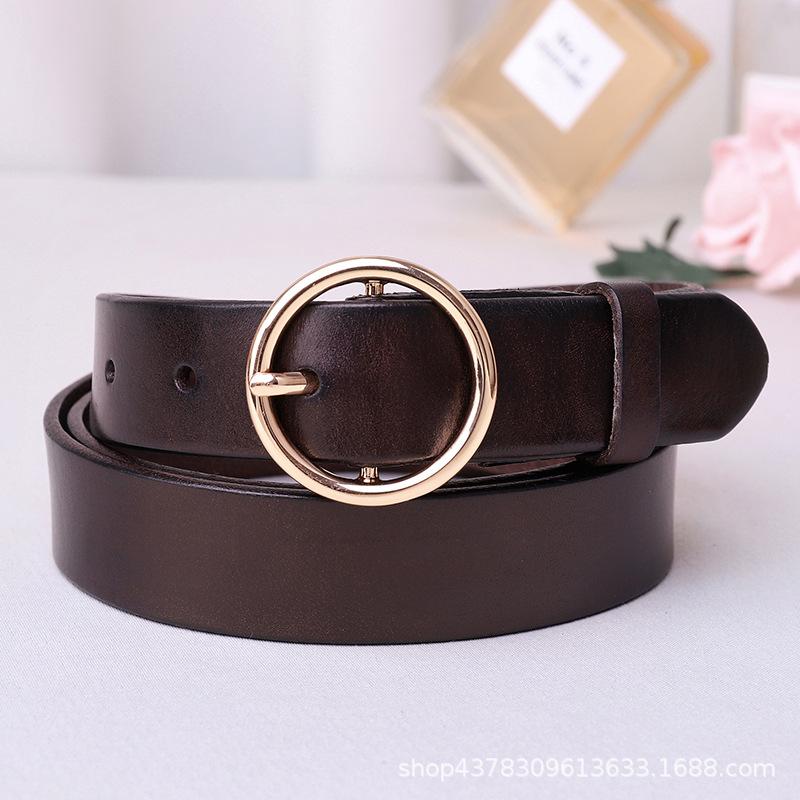 Ins Style Women'S Belt Women'S Jeans Versatile Internet Celebrities With The Same Simple Fashion Leather Pin Buckle Jeans Belt