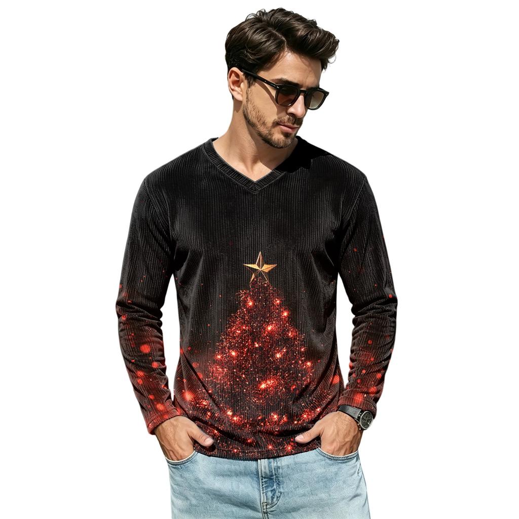 Men's Casual Loose Fit V-Neck Top