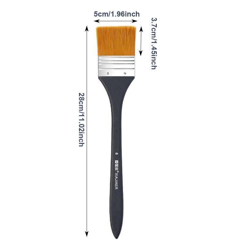 6 Sizes Nylon Hair Wooden Handle Watercolor Paint Brush Pen Learning DIY Oil Acrylic Painting Art Paint Brushes Supplies