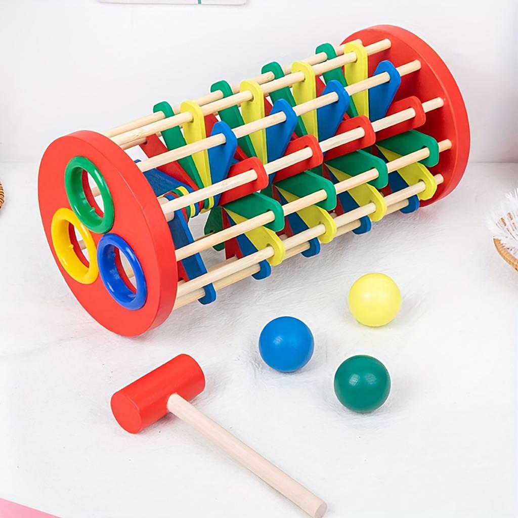 Children's Wooden Knocking Ball And Ladder Early Education Puzzle Toy