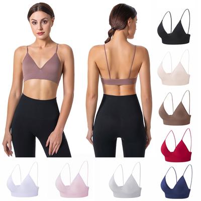 Women's Fashion Casual Solid Color Shoulder Underwear Comfortable Bra