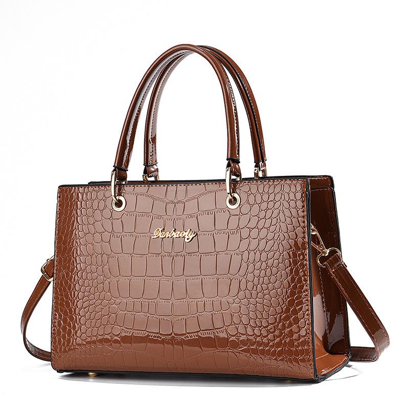 2024 New Bright Leather Women's Handbag Versatile Large Capacity One Shoulder Tote Bag Elegant Exquisite Women's Crossbody Bag