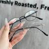 Harajuku Metal Round Oval Frame Glasses Y2K Women's Retro Small Glasses Japanese Glass Eyewear Decorative Anti-blue Eyeglasses