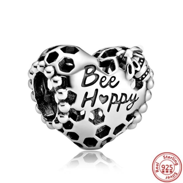925 Sterling Silver Heart Circular Animal Beads Original  Charm Bracelet For Women DIY Fashion Silver 925 Jewelry Making