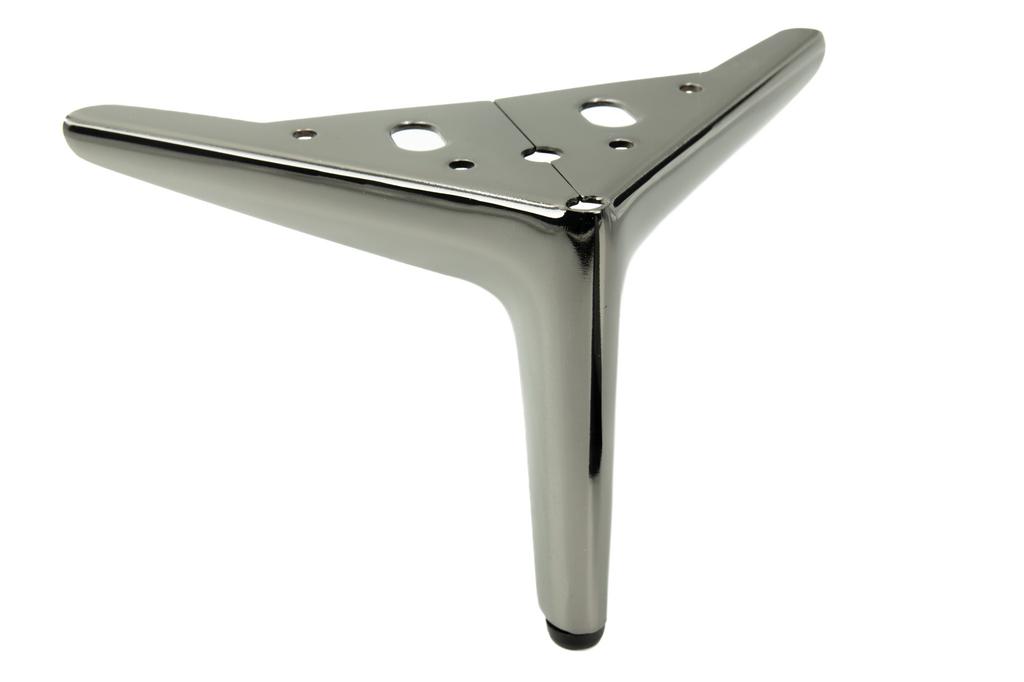 Set of 4 furniture legs Anchor Elegant black chrome height 12 cm