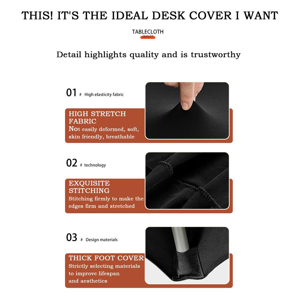 Stretch Spandex Table Covers For 6 Foot Tables - 6 Ft Universal Rectangular Fitted Tablecloth Protector