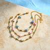 Bohemia Style Multicolour Starfish Beads Double Layer Wrist Bracelet for Women Stainless Steel Gold Color Chain Jewelry Gifts
