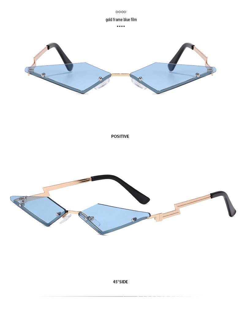 Trendy Rimless Metal Triangle Sunglasses - Fashionable European American Style 3491