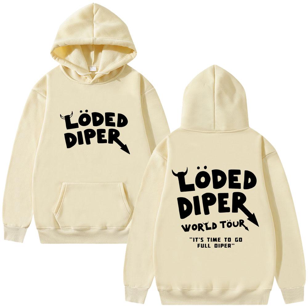 Loded Diper World Tour Hoodie Men Women Clothing Vintage Rock Oversized Streetwear Men's Casual Fleece Hoodies