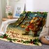 1Pc Vintage Christmas Blanket Soft And Comfortable Casual Warm Camping Travel Christmas Halloween Gift M91733