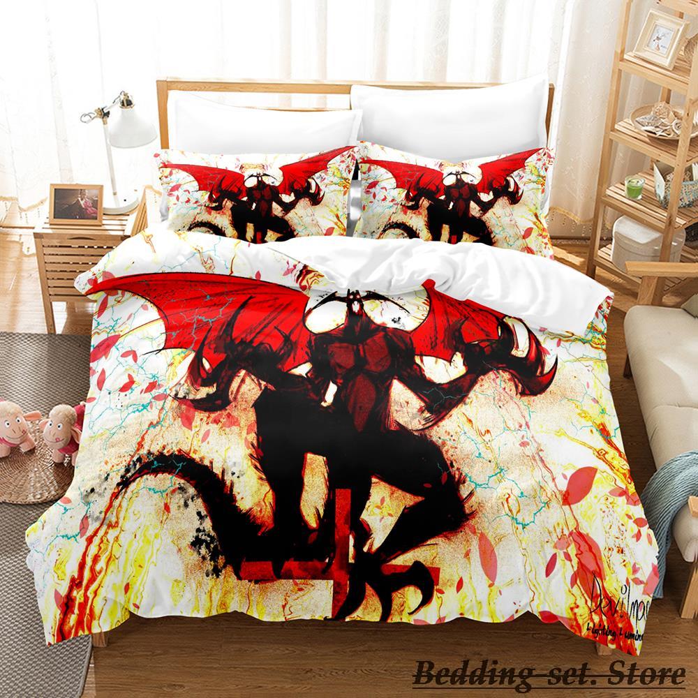 Devilman Sängkläder Set Enkel Twin Full Queen King Size Sängset Vuxen Barn Sovrum Påslakanset Anime Parure De Lit Säng