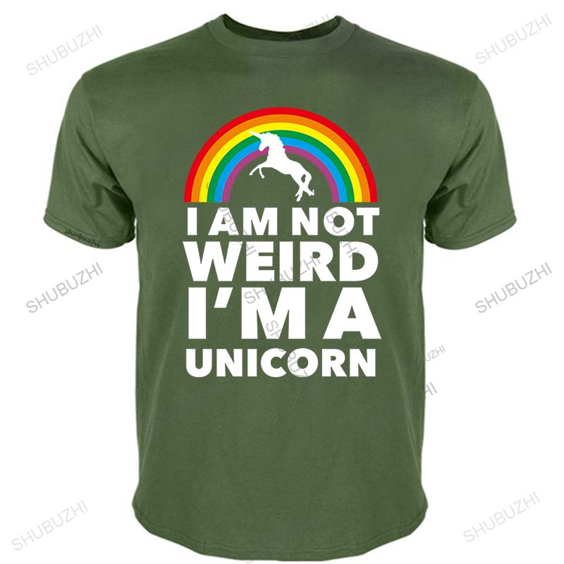 New summer t shirt black short sleeve tops for men I AM NOT WEIRD I'M A UNICORN Men O-neck streetwear print Teeshirt oversized