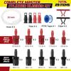 Enhon Master Cylinder Bleeder Kit Complete Brake Bleeder Kit With 22 In Clear Hose, Clip, PTFE Tape, SAE And Metric Fittings Universal Fit(29 Pcs)