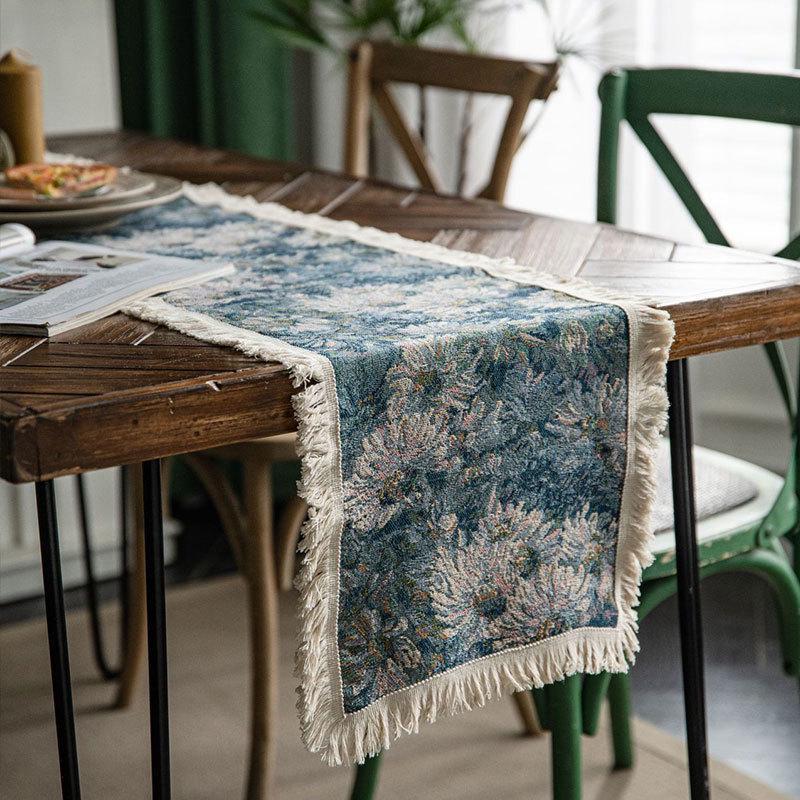 Bohemian Cotton Thread Nordic Table Runner: Retro American Country Mori Style for Coffee Table & TV Cabinet