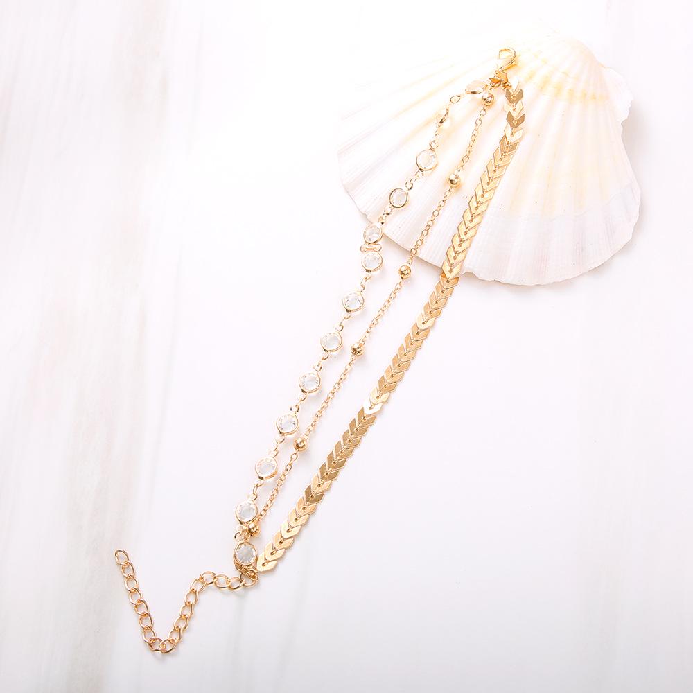 Popular New Products, Double Chain Anklet, Copper Sequins, Retro Anklet, Ethnic Style Jewelry.