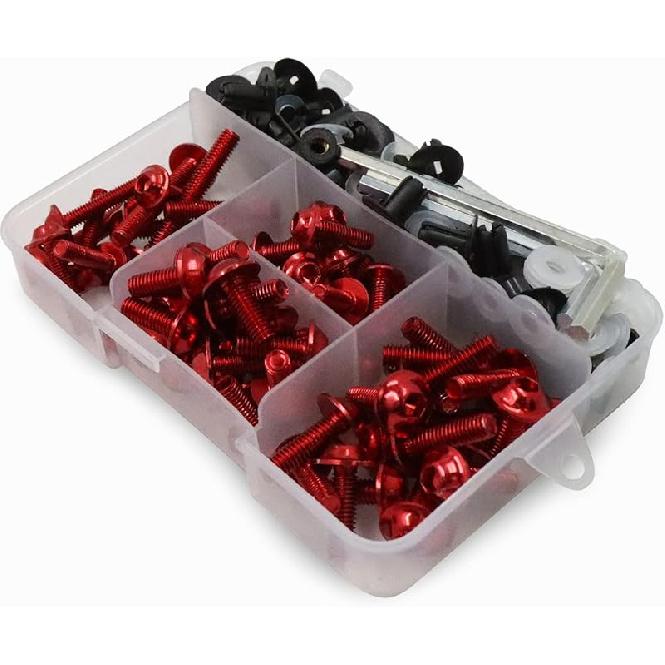 Worldmotop Fairing Bolt Kit Screws Fasteners Universal Compatible With Yamaha Honda Kawasaki Suzuki BMW,Fairing Bolt Kits Metric Bolts And Nuts
