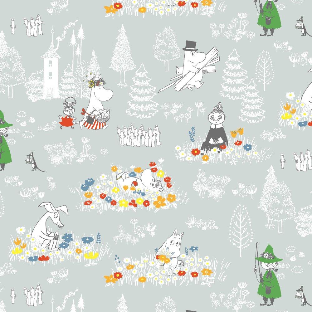 Moomin Double Gauze Fitted Sheet for Made In Mini Double Misty Gray Babies, Japan, Size, Gauze, (60x90cm)