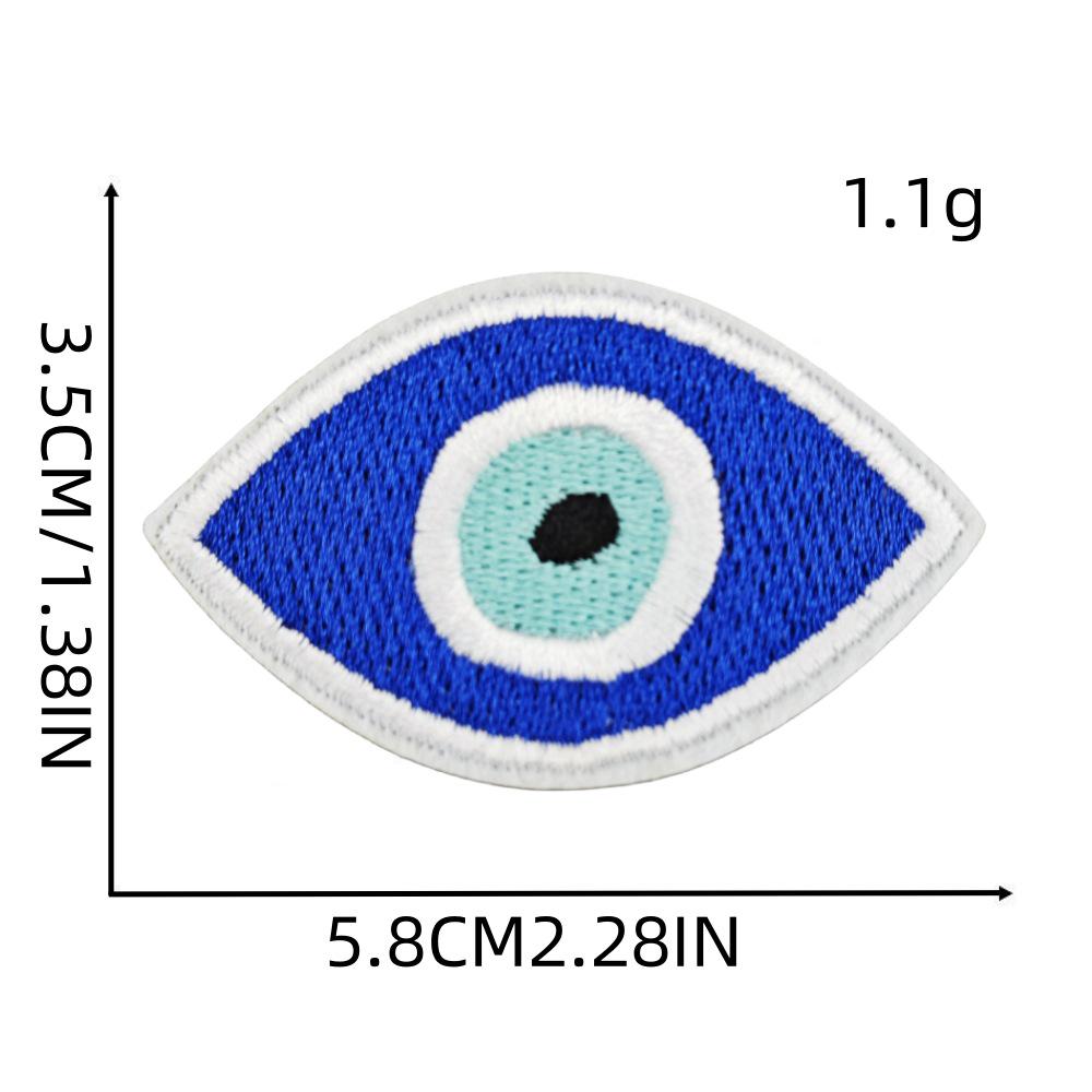 Evil Eye Iron-on Patch: Blue Embroidered Cloth Sticker for Clothes