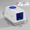 Stainless Steel Closed Cat Litter Box, Fully Closed Flip, Oversized, Heightened and Thickened Anti-splash Top-entry Cat Toilet