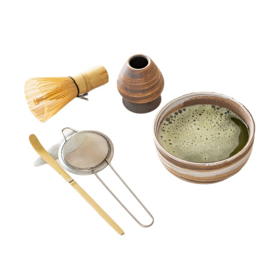 4-7 Matcha Set Matcha Bowl with Pouring Spout Scoop Whisk Tea Spoon Holder Tea Making Kit Japanese Tea Set DIY Tea-Making Tools