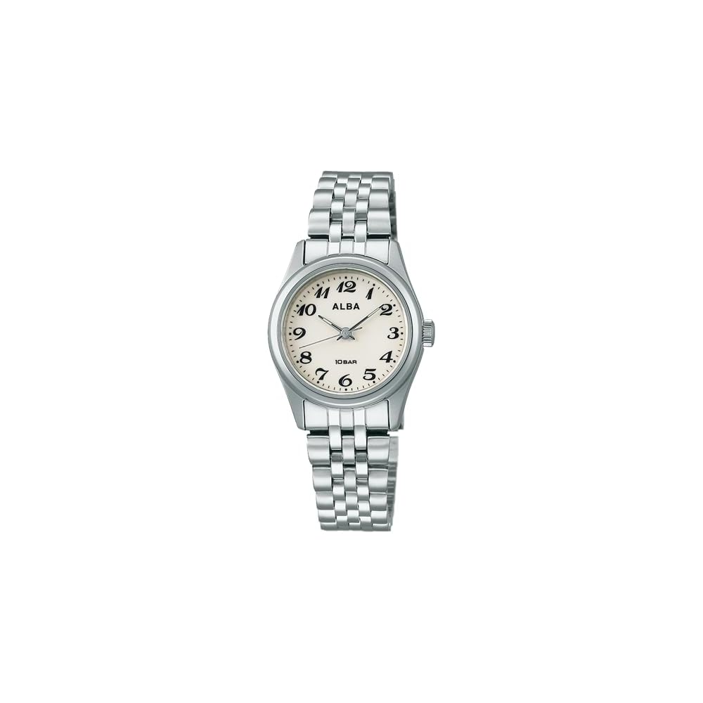 Seiko Alba Women s Quartz Watch Analog Stainless Steel Titanium 10 ATM Water Resistant Silver AEGK428