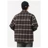 Men's Plaid Flannel Shirt Jacket Casual Loose Long Sleeve Buttons Shacket Pockets for Daily Wear