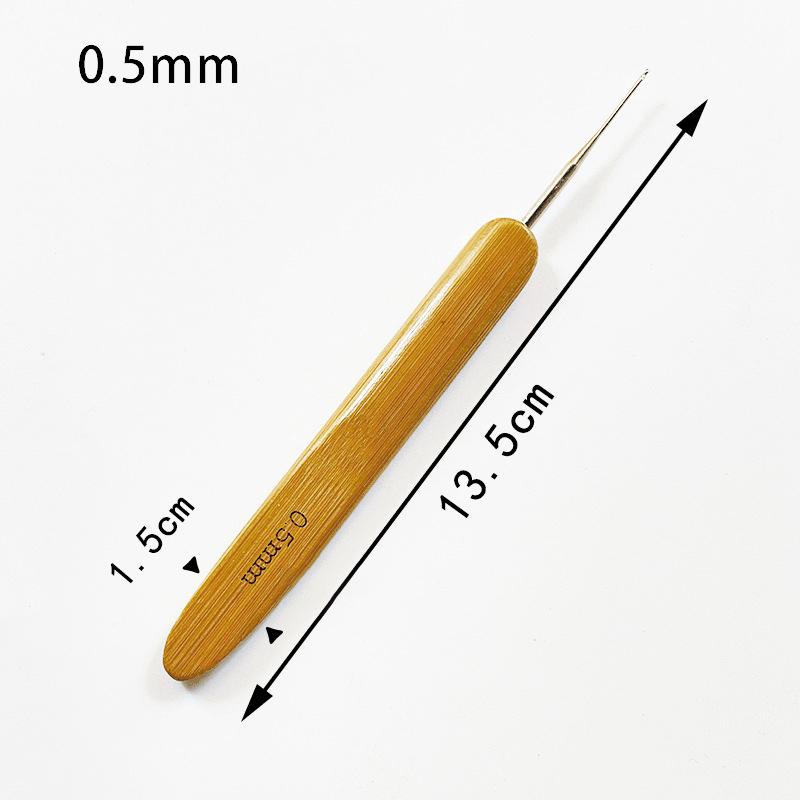 3Pcs 0.5/0.75Mm Wooden Hair Crochet Needle Dreadlocks Braids Hair Crochet Hook Single/Double/Three Head Hair Crocheting Needles