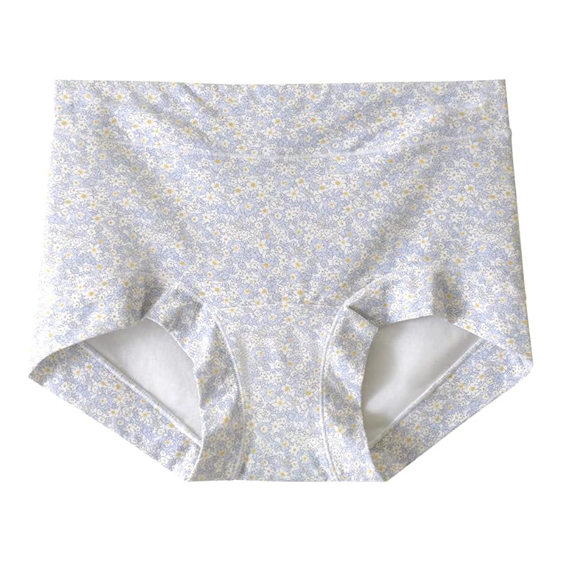 

[TUOTISI] shorts ladies boxer cotton stretch boys legs skin-friendly Doesn t dig in Floral pattern (light blue, L size)