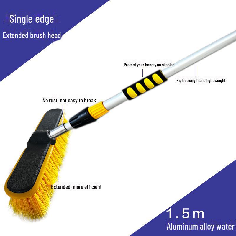 Telescopic Car Cleaning Brush with Soft Bristles, Long Handle, and Absorbent Mop Head