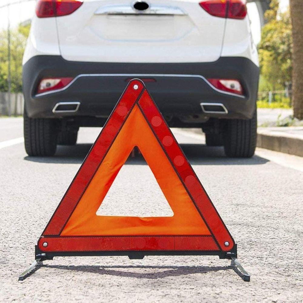 Red Reflective Warning Triangles Portable Folding Car Warning Sign  Breakdown Rescue