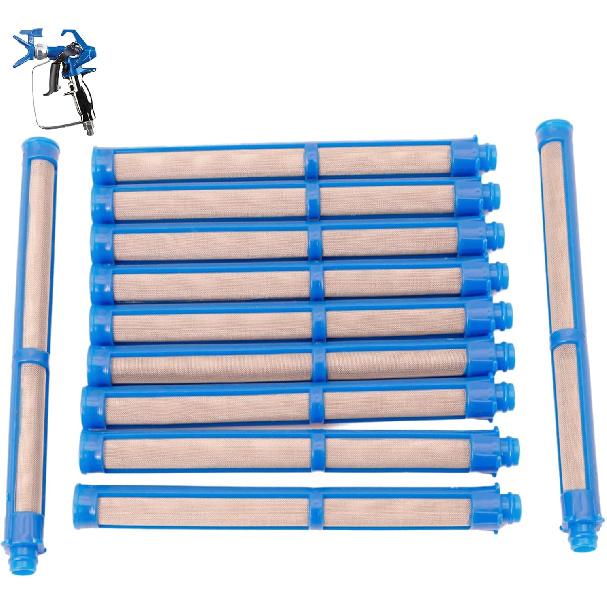 11 Pieces 287033 100 Mesh Blue Airless Paint Gun Filter, Compatible with Graco Contractor PC Spray Gun, Contractor II Spray Gun, FTx Spray Gun Graco