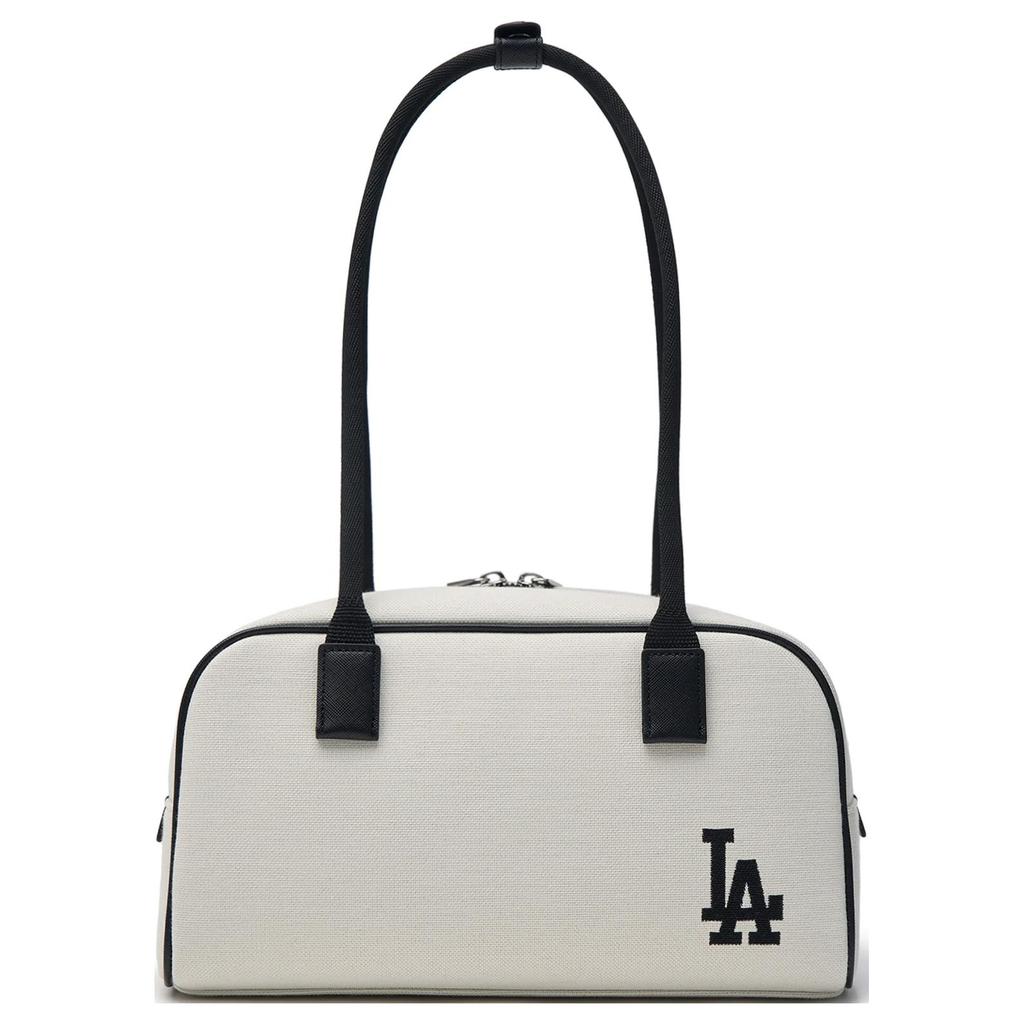 New MLB Artificial Leather Shoulder Bag Shoulder Bag Toast Bowling Bag Unisex Cream White 3ABQL014N-07CRM
