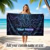 Abstract Geometric Theme Soft Beach Towel Personalized Custom Name Text Towel Portable for Beach Pool Travel