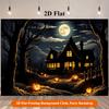 1 Piece of 2D Flat Background Fabric, Pumpkin Lantern Illuminating the Dark Forest Background Fabric, Multi-functional Polyester