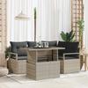 Ensemble de Canapés de Jardin vidaXL 5 pièces avec Coussins Gris Clair en Poly Rattan, Canapé de Jardin 2 Places vidaXL avec 3357555